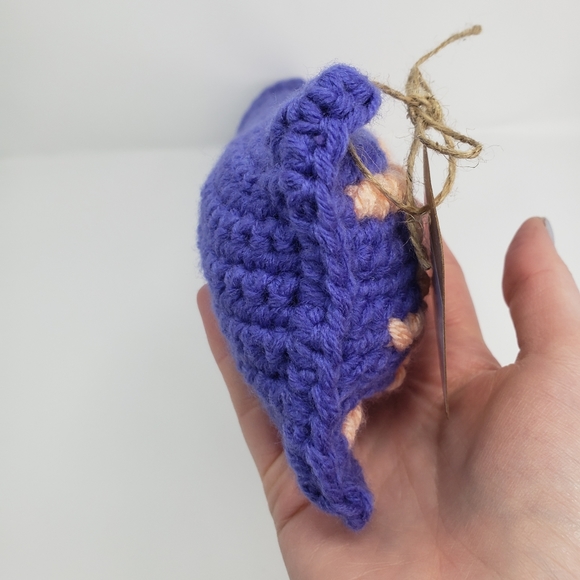 Posh Babe Micro Pillow Embroidered Purple Crochet Handmade Home Decor Peach - Picture 6 of 9